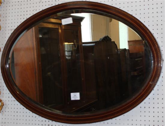 Edwardian oval mahogany wall mirror